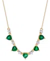 Macy's Emerald (2-1/2 Ct. T.w.) & Diamond (1/5 Ct. T.w.) 16" Statement Necklace In 14k Gold In Emerald