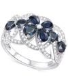 Macy's Emerald (2-1/4 Ct. T.w.) & Diamond (1/4 Ct. T.w.) Flower Openwork Ring In 14k Gold (also In Ruby & S In Sapphire