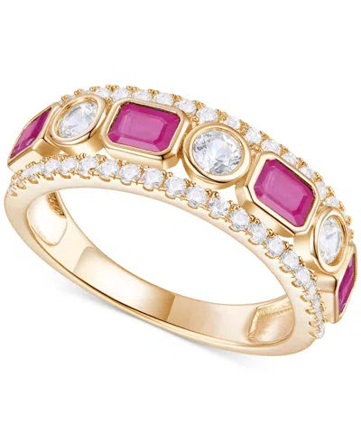 Macy's Emerald (3/4 Ct. T.w.) & Diamond (3/4 Ct. T.w.) Band In 14k Gold (also In Ruby & Sapphire)