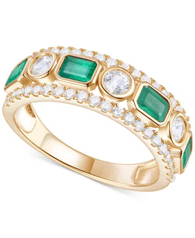 Macy's Emerald (3/4 Ct. T.w.) & Diamond (3/4 Ct. T.w.) Band In 14k Gold (also In Ruby & Sapphire)