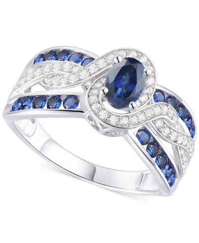 Macy's Emerald (3/8 Ct. T.w.) & Diamond (1/4 Ct. T.w.) Multirow Swirl Ring In 14k Gold (also In Ruby & Sapp In Sapphire