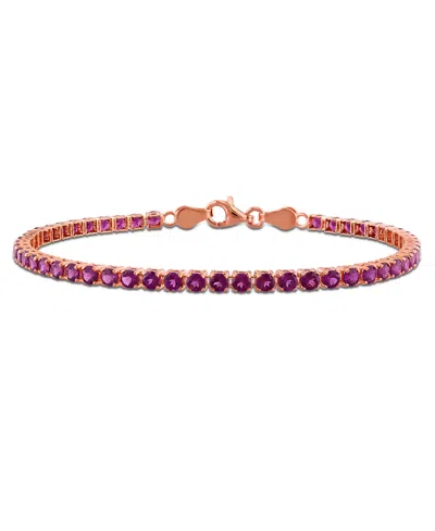 Macy's Emerald (4-1/2 Ct. T.w.) Tennis Bracelet In 18k Gold Flash Plated Silver (also Available In Rhodolit