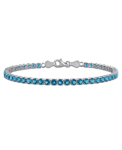 Macy's Emerald (4-1/2 Ct. T.w.) Tennis Bracelet In 18k Gold Flash Plated Silver (also Available In Rhodolit In Multi