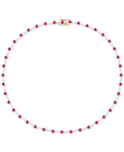Macy's Emerald (5-3/8 Ct. T.w.) & Diamond (1-1/6 Ct. T.w.) All Around 17" Collar Necklace In 14k Gold (also In Ruby
