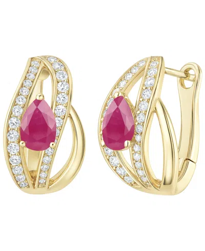 Macy's Emerald (5/8 Ct. T.w.) And Diamond (1/3 Ct. T.w.) Drop Earrings In 14k Gold (also In 14k White Gold 