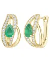 Macy's Emerald (5/8 Ct. T.w.) And Diamond (1/3 Ct. T.w.) Drop Earrings In 14k Gold (also In 14k White Gold  In Gold
