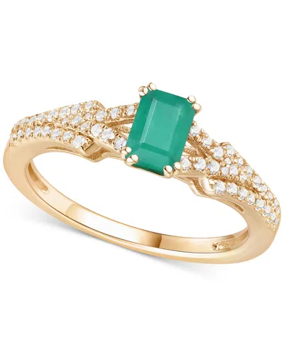 Macy's Emerald (5/8 Ct. T.w.) & Diamond (1/4 Ct. T.w.) Ring In 14k Gold (also In Ruby & Sapphire)