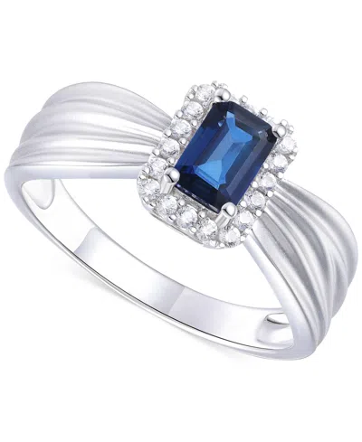 Macy's Emerald (5/8 Ct. T.w.) & Diamond (1/6 Ct. T.w.) Halo Ring In 14k Gold (also In Ruby & Sapphire)
