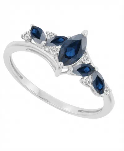 Macy's Emerald (7/8 Ct. T.w.) And Diamond (1/10 Ct. T.w.) Ring In 14k Yellow Gold (also Available In Sapphi In Metallic