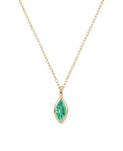 Macy's Emerald Marquise-cut Pendant Necklace (3/8 Ct. T.w.) In 14k Gold
