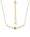 Macy's Emerald Polished Bar 18" Bolo Necklace (1/3 Ct. T.w.) In Gold-plated Sterling Silver (also In Ruby & In Emerald
