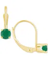 Macy's Emerald Solitaire Leverback Earrings (1/2 Ct. T.w.) In 14k Gold (also In Ruby, Sapphire, & Tanzanite In Emerald