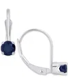 Macy's Emerald Solitaire Leverback Earrings (1/2 Ct. T.w.) In 14k White Gold (also In Ruby, Sapphire, & Tan In Sapphire