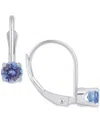 Macy's Emerald Solitaire Leverback Earrings (1/2 Ct. T.w.) In 14k White Gold (also In Ruby, Sapphire, & Tan In Tanzanite