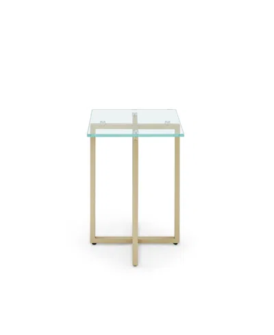 Macy's Emila 14" Square Glass Mix And Match Martini Table In Clear Glass,champagne