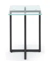 Shop Macy's Emila 14" Square Glass Mix And Match Martini Table In Clear Glass,gunmetal