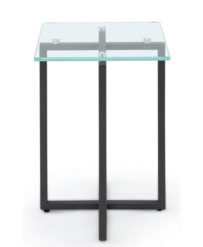 Macy's Emila 14" Square Glass Mix And Match Martini Table In Clear Glass,gunmetal
