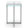 Macy's Emila 14" Square Sintered Stone Mix And Match Martini Table In Clear Glass,silver Sky