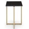 Macy's Emila 14" Square Sintered Stone Mix And Match Martini Table In Black,champagne