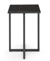 Macy's Emila 14" Square Sintered Stone Mix And Match Martini Table In Black,gunmetal