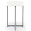 Macy's Emila 14" Square Sintered Stone Mix And Match Martini Table In White,silver Sky