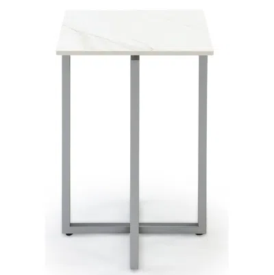 MACY'S EMILA 14" SQUARE SINTERED STONE MIX AND MATCH MARTINI TABLE