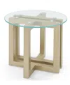Macy's Emila 24" Round Glass Mix And Match End Table In Clear Glass,champagne