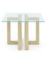 Macy's Emila 24" Square Glass Mix And Match End Table In Clear Glass,champagne
