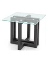 Macy's Emila 24" Square Glass Mix And Match End Table In Clear Glass,gunmetal