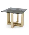 Macy's Emila 24" Square Glass Mix And Match End Table In Smoked Glass,champagne