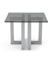 Macy's Emila 24" Square Glass Mix And Match End Table In Smoked Glass,silver Sky