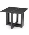 Macy's Emila 24" Square Sintered Stone Mix And Match End Table In Black,gunmetal