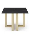 Macy's Emila 24" Square Sintered Stone Mix And Match End Table In Stone Black,champagne