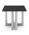Macy's Emila 24" Square Sintered Stone Mix And Match End Table In Stone Black,silver Sky