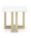 Macy's Emila 24" Square Sintered Stone Mix And Match End Table In Stone White,champagne