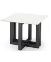 Macy's Emila 24" Square Sintered Stone Mix And Match End Table In Stone White,gunmetal