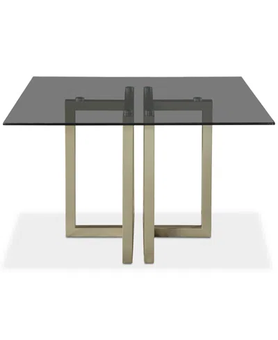 Macy's Emila 30" Glass Square Dining Table, Created For  In Gray