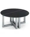 Macy's Emila 38" Round Sintered Stone Mix And Match Coffee Table In Black Sintered Stone,silver Sky