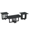 Macy's Emila 3-pc. Rectangle Coffee Table And Rectangle End Tables Set In Black