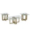 Macy's Emila 3-pc. Rectangle Coffee Table And Rectangle End Tables Set In Gold