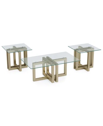 Macy's Emila 3-pc. Rectangle Coffee Table And Rectangle End Tables Set In Gold