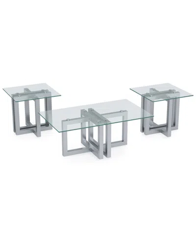 Macy's Emila 3-pc. Rectangle Coffee Table And Rectangle End Tables Set In Gray
