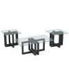 Macy's Emila 3-pc. Rectangle Coffee Table And Rectangle End Tables Set In Black