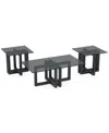 Macy's Emila 3-pc. Rectangle Coffee Table And Rectangle End Tables Set In Black