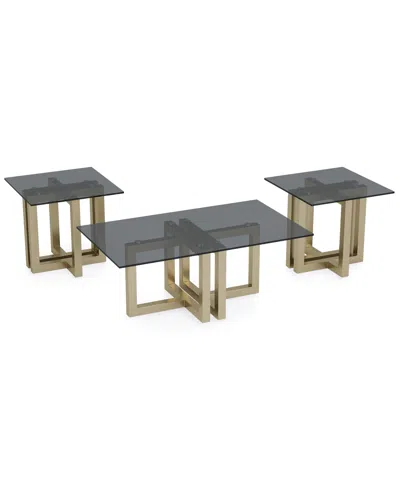 Macy's Emila 3-pc. Rectangle Coffee Table And Rectangle End Tables Set In Gray