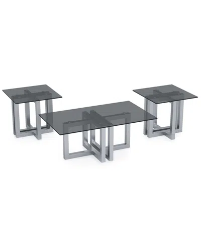 Macy's Emila 3-pc. Rectangle Coffee Table And Rectangle End Tables Set In Gray