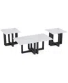 Macy's Emila 3-pc. Rectangle Coffee Table And Rectangle End Tables Set In White