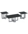 Macy's Emila 3-pc. Rectangle Coffee Table And Rectangle End Tables Set In Black