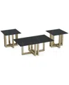 Macy's Emila 3-pc. Rectangle Coffee Table And Rectangle End Tables Set In Black