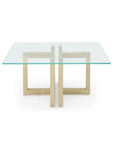 Macy's Emila 48" Rectangle Glass Mix And Match Coffee Table In Clear Glass,champagne